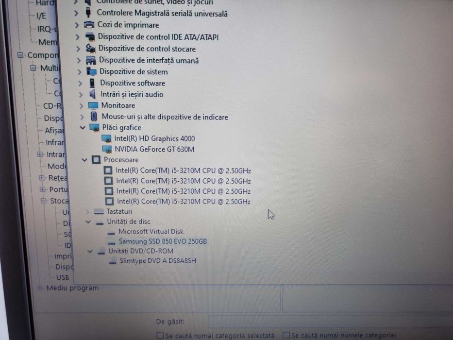 Laptop Samsung I5-3210M, 16 GB RAM, SSD 256 GB