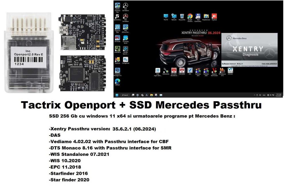 Interfata diagnoza codari Mercedes si SSD 256 Xentry DTS Vediamo WIS