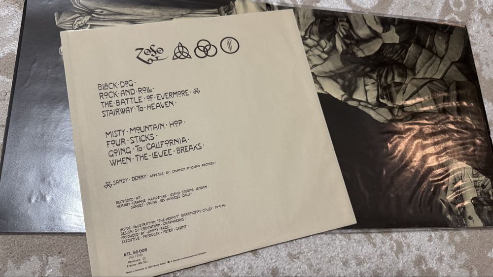 Vand vinyl Led Zeppelin IV -presa 1971 Germany