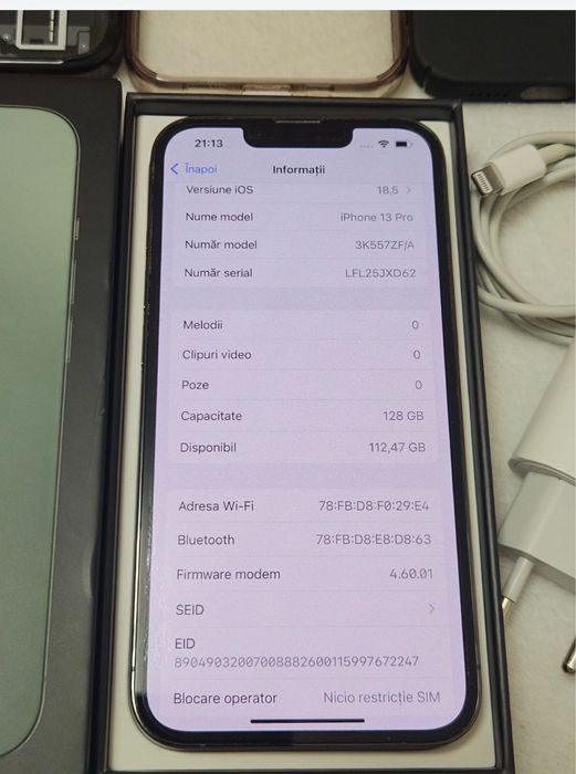 iPhone 13 Pro, Full Box, 128Gb, Stare Foarte Buna