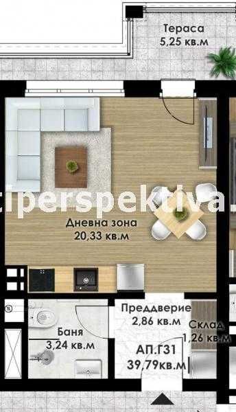 Продава се Едностаен апартамент в Пловдив, Кючук Париж - 46 кв.м за 1189 €/кв.м - Снимка #2