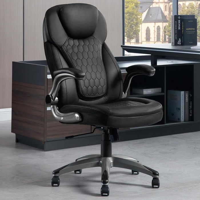 Офис стол WOLTU, стол с висока облегалка и подлакътници с люлеене