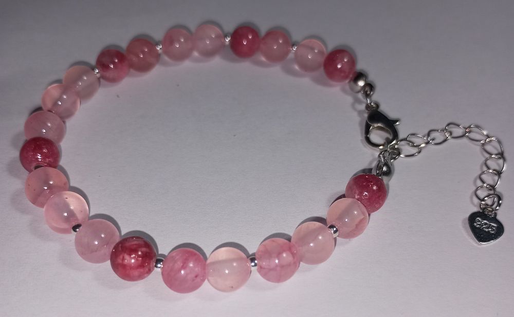 Brățară Jad roz și argint 925