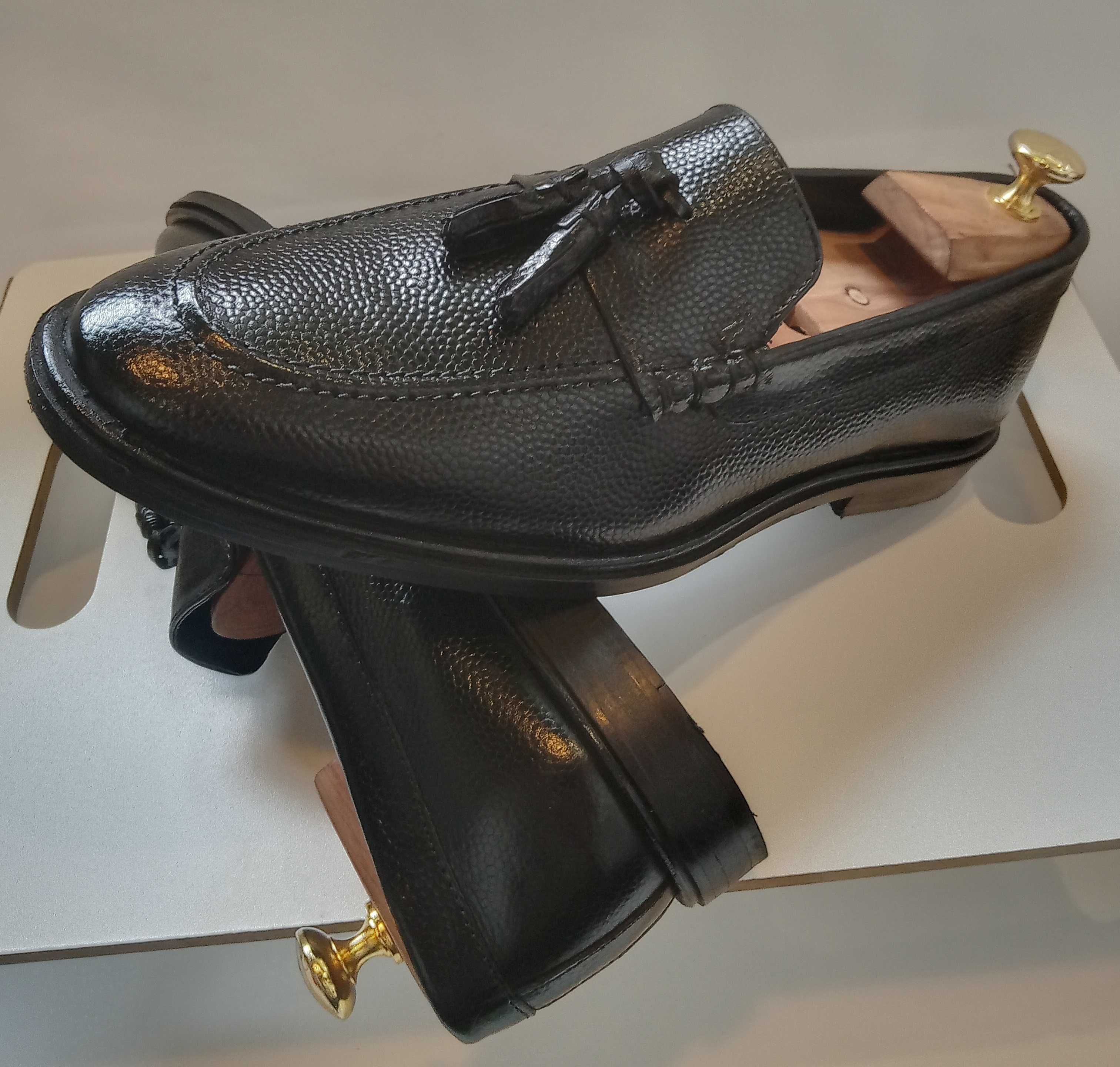 Pantofi loafers tassel 39 premium WALK London piele naturala NOI