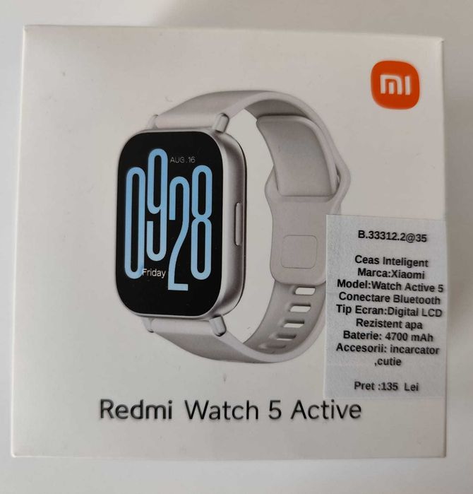 (AG 35)Smartwatch Xiaomi Watch Active5 b.333212.2 -135 Lei
