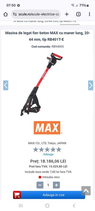 Mașină de legat fier beton Max