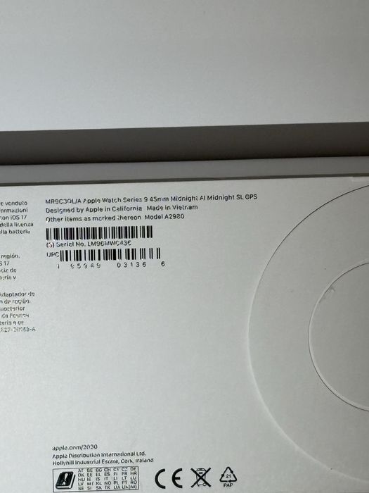 Apple Watch 9, Carcasa Midnight 45mm, sigilat, transport ZERO