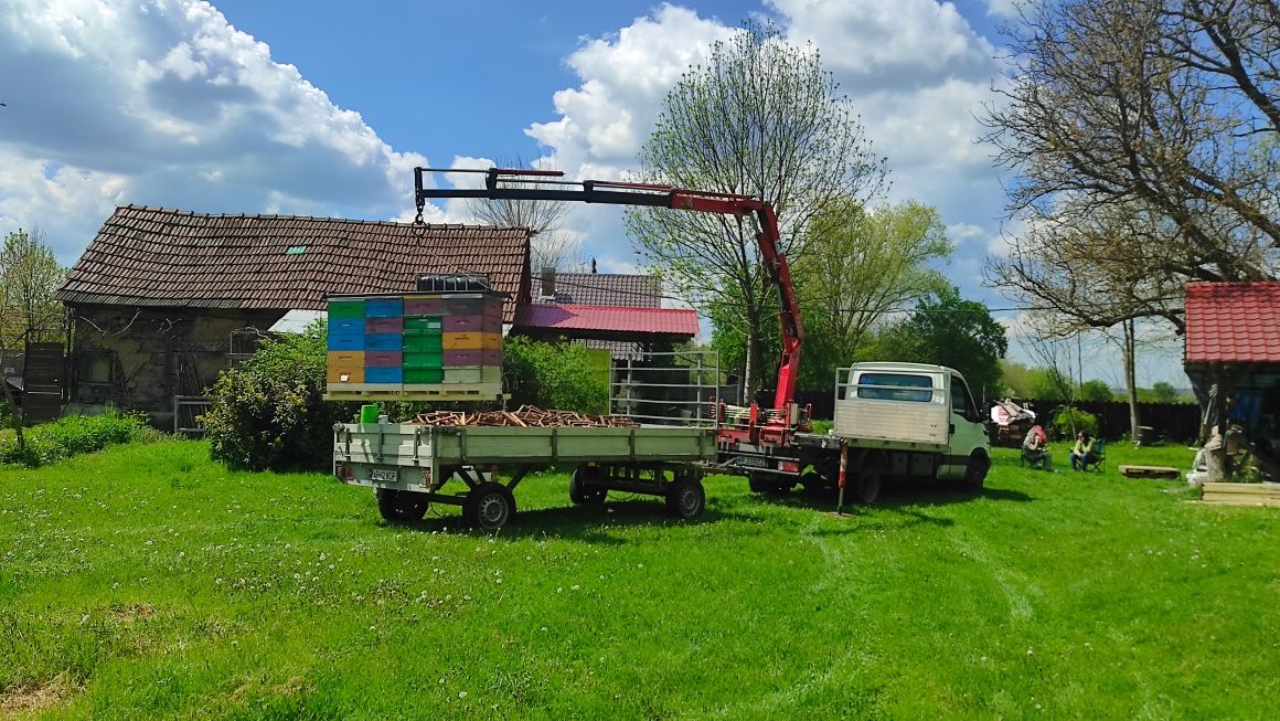 Iveco cu macara, bena aluminiu