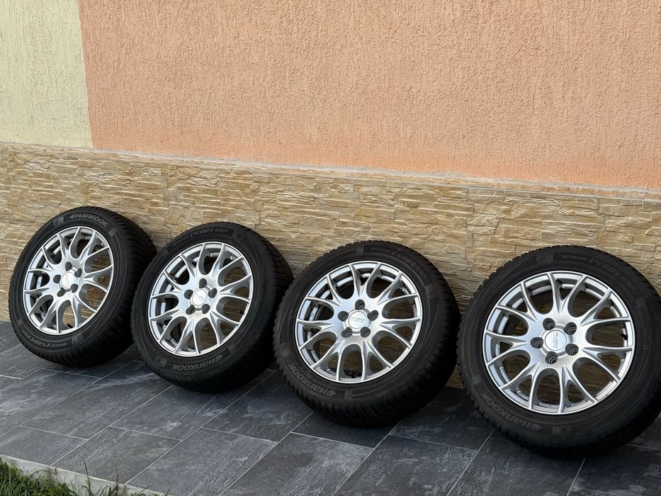 Roti Jante Aliaj 5x112 Anvelope Iarna 205/55R16 Hankook VW Passat Golf