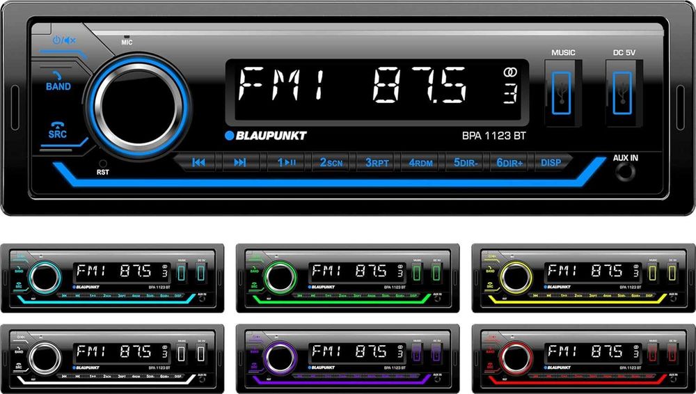Autoradio Blaupunkt BPA1123BT, Multicolor, Bluetooth, 2X USB