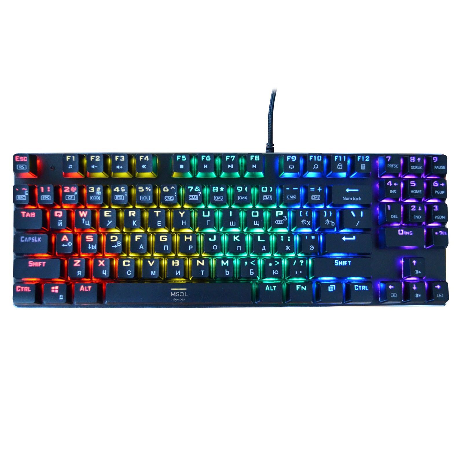 Игровая механическая клавиатура MSOL Z56, RED Switch, RGB