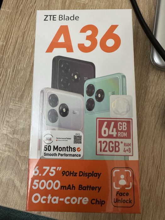 Новый ZTE Blade A36 черный 64 Гб