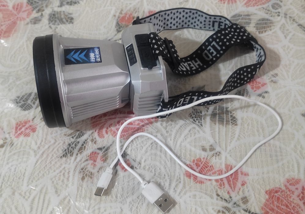 Фонарик налобный аккумуляторный