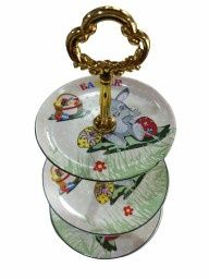 Великденско плато на 3 нива зайче с великденско яйце