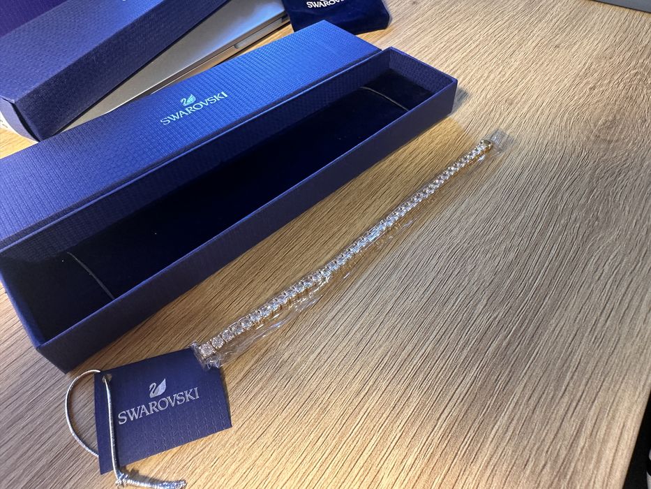 Brățara Swarovski Tennis matrix tennis gold 17.5 cm lungime