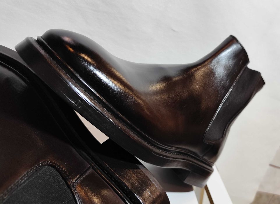 Ghete chelsea 42.5 43 plain toe ZARA NOI piele naturala moale maro