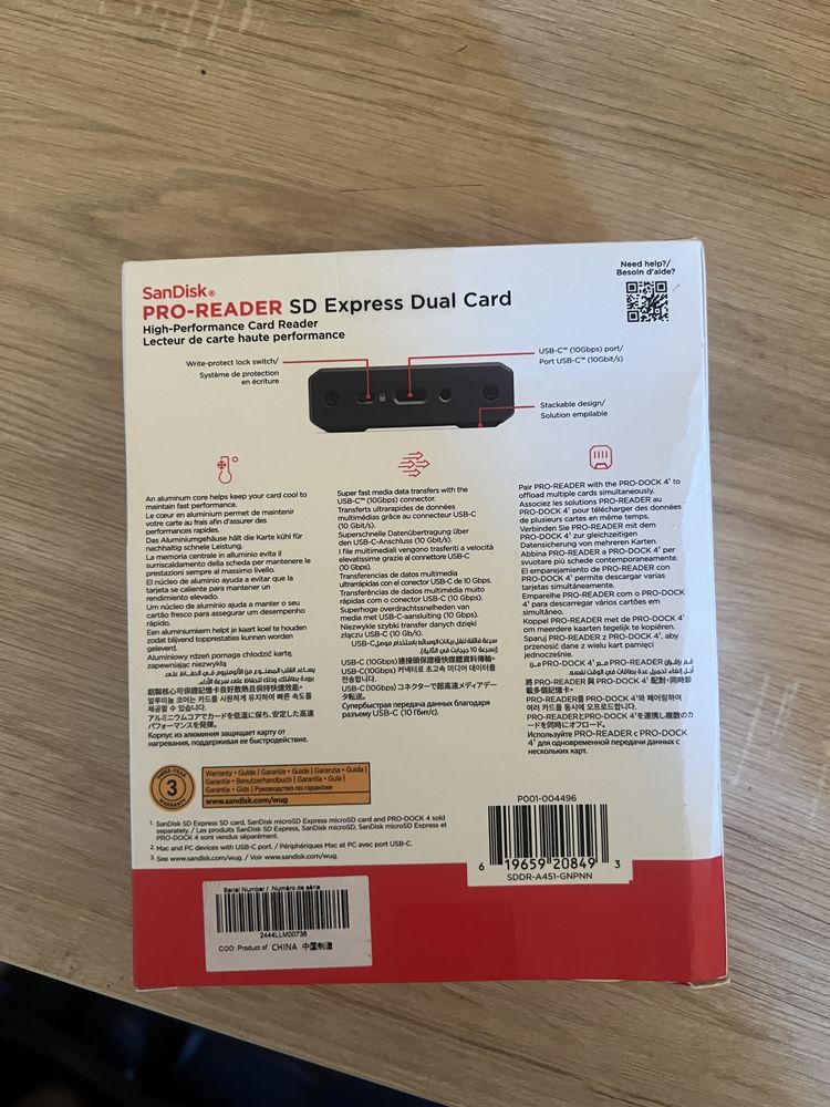 Pro reader sandisk dual card