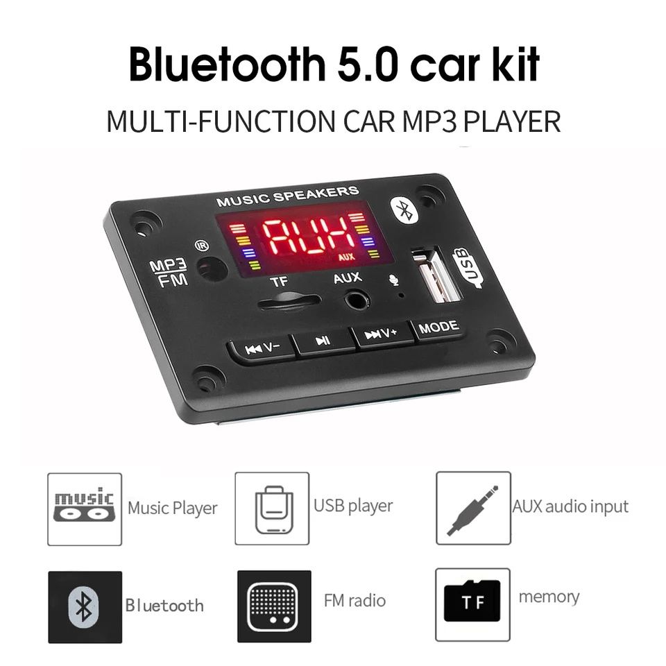 Mp3 player модул за вграждане 5V/12V AIYIMA BT 5.0/TF/USB/AUX/FM/MIC