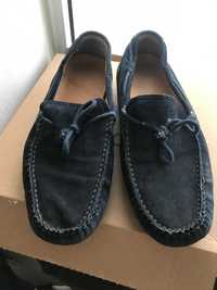 Mocasin albastru 45 piele/nubuc