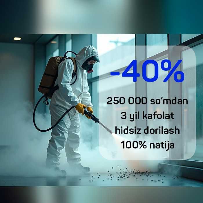 Уничтожение клопов и тараканов | dezinfeksiya kalamush sichqon -40%
