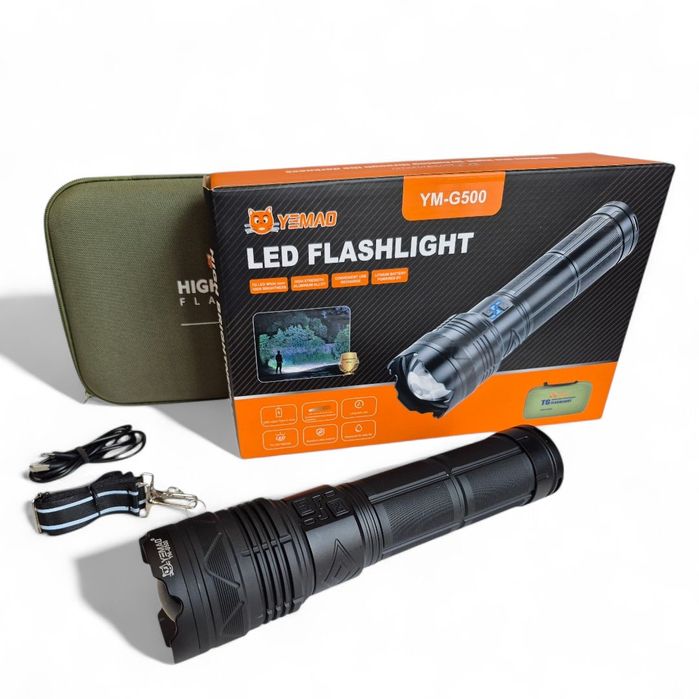 Супер мощен LED лазерен фенер YM-G500/3200м/4000lm