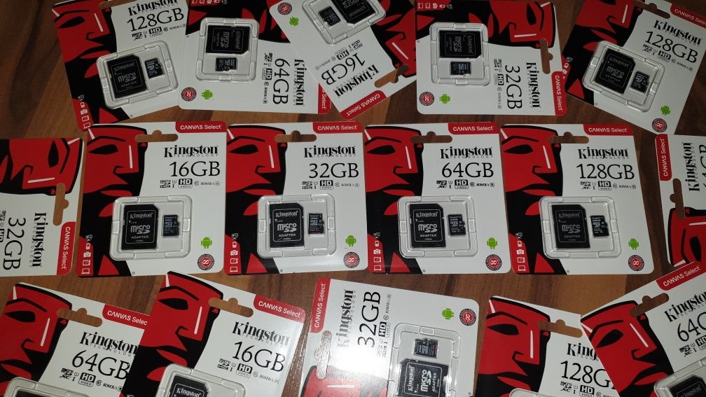 Card de memorie microSD + adaptor original Kingston 128GB clasa 10