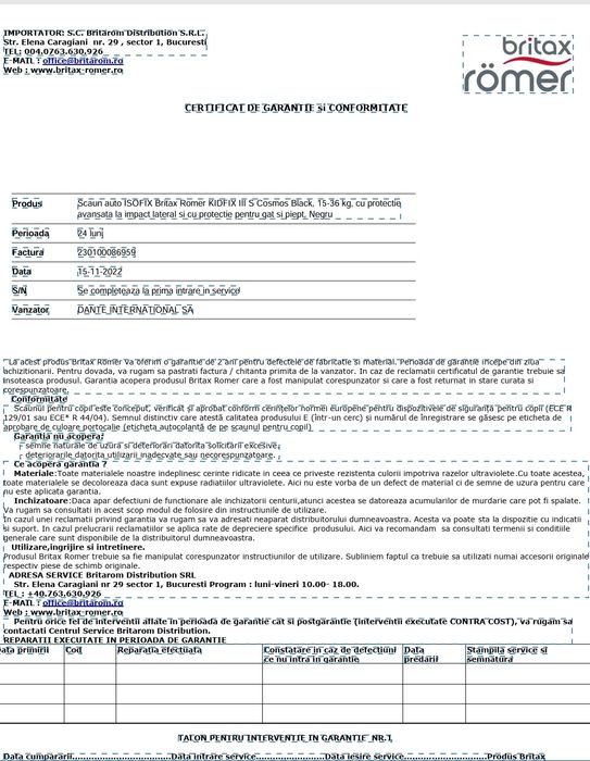 Scaun auto ISOFIX Britax Romer KIDFIX III S Cosmos Black