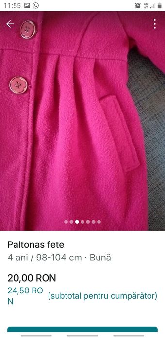 Paltonas pentru fetite