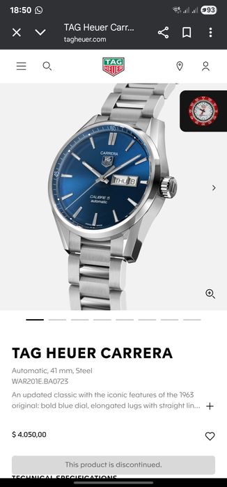 Vând / Schimb ceas Tag Heuer Carrera Caliber 5 Automatic