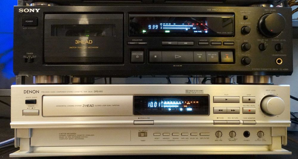 Casetofon Deck Sony TC K 590 , Casetofon Deck Denon DRS-810  3 capete