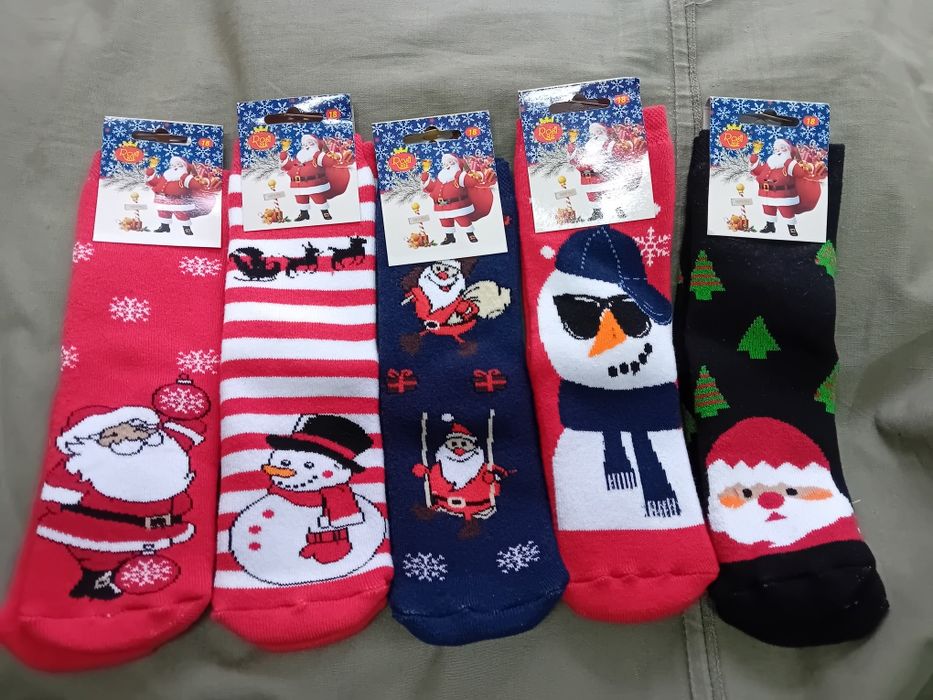 Коледни детски термо чорапи 14 см - за 2 години, 16 см - 3, 4 години,