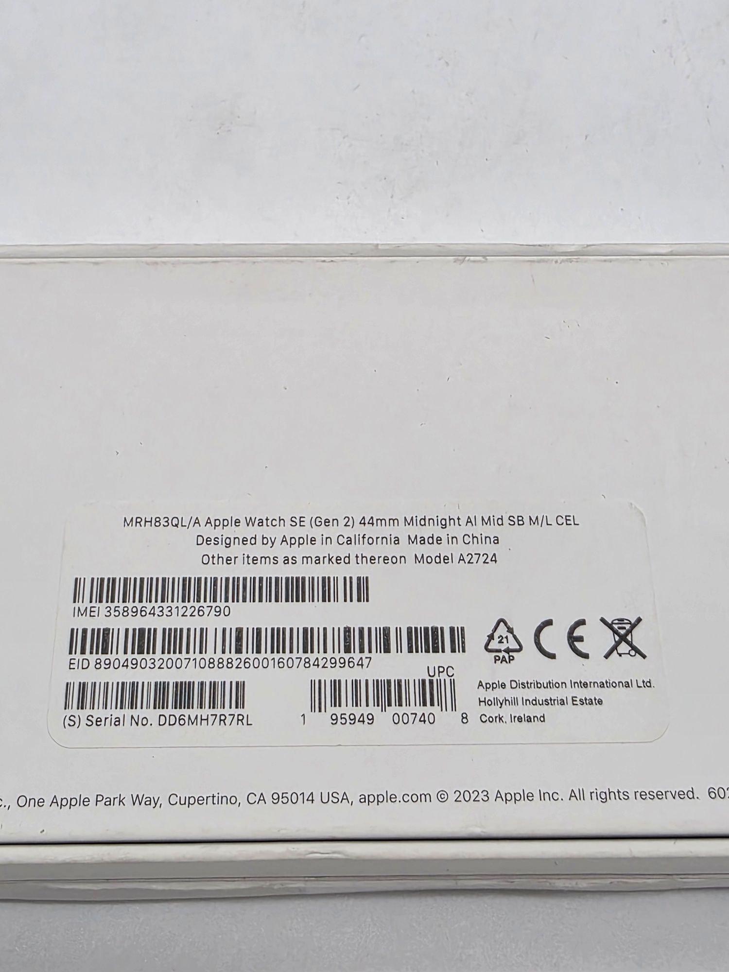 Apple Watch SE (2023), GPS, Cellular, Carcasa Midnight Aluminium 44mm,