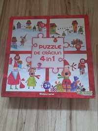 set 4 puzzle puzzles noriel 12 24 42 56 piese iarna craciun ca nou