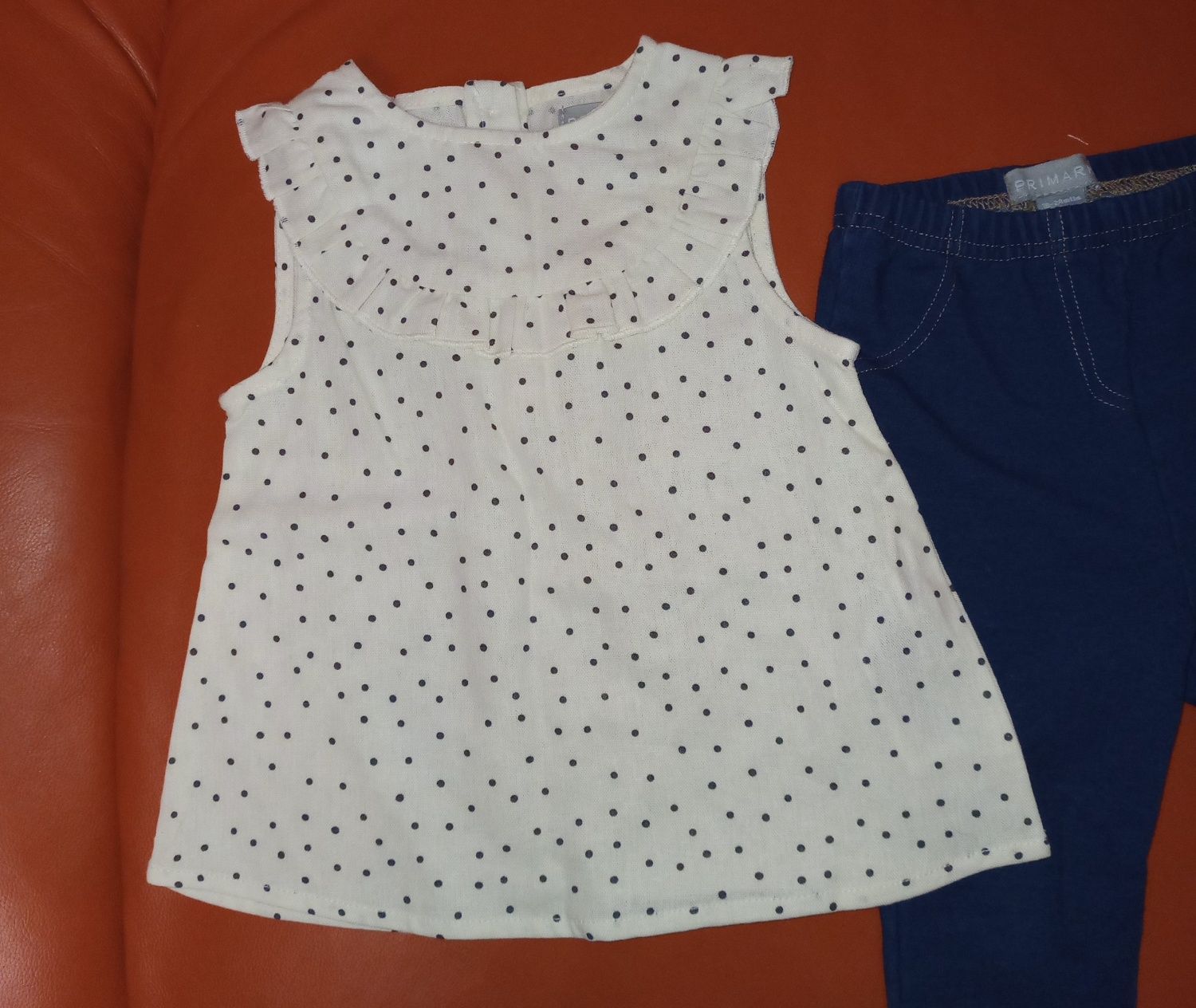 Set maieu in și pantaloni tip colant blugi marimea 92 NOU