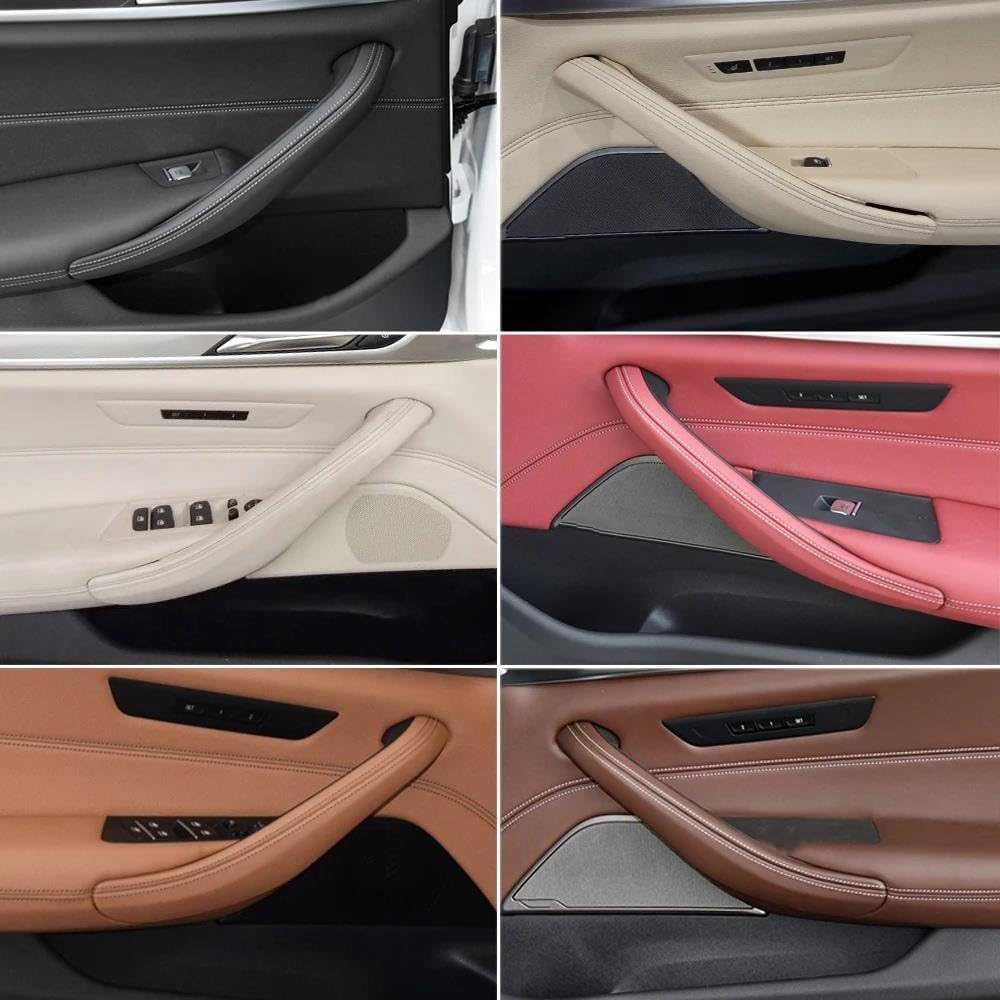 BMW 5 G30 капаче Кожено вътрешна дръжка врата G31 G38 F90 черно дясно