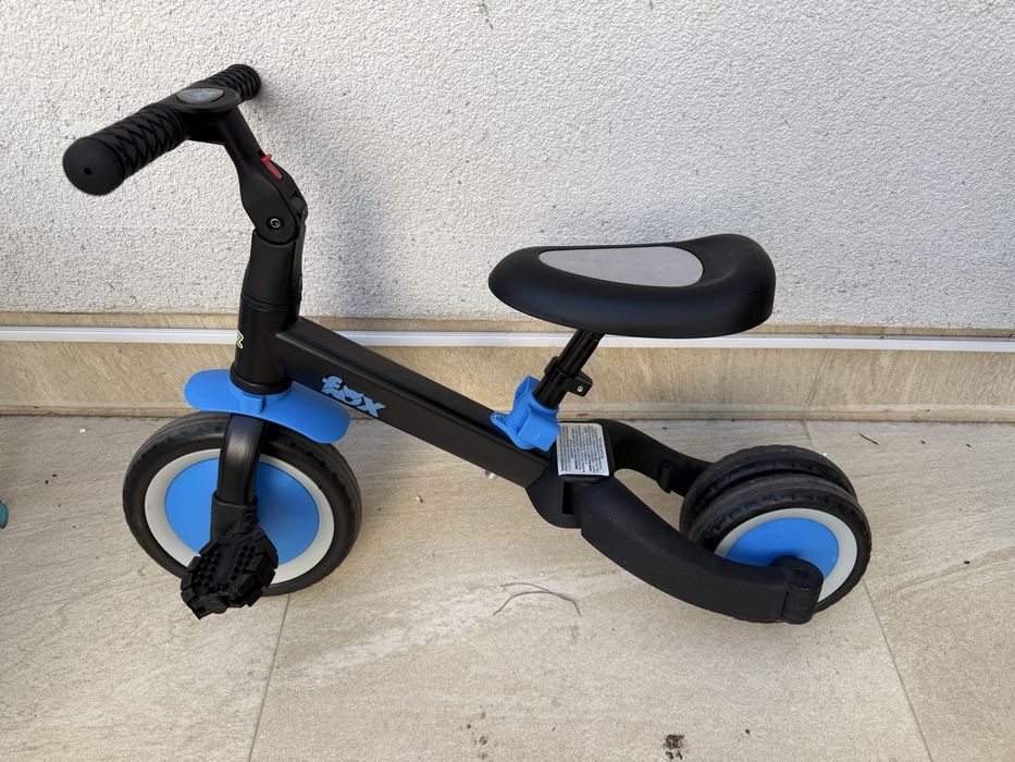 Tricicleta si bicicleta 2 in 1 Fox albastra