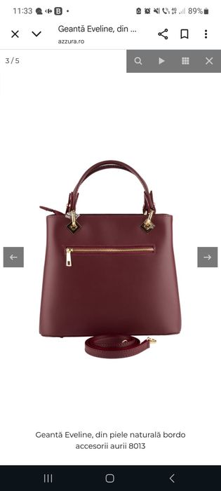 Poseta piele naturala Burgundy