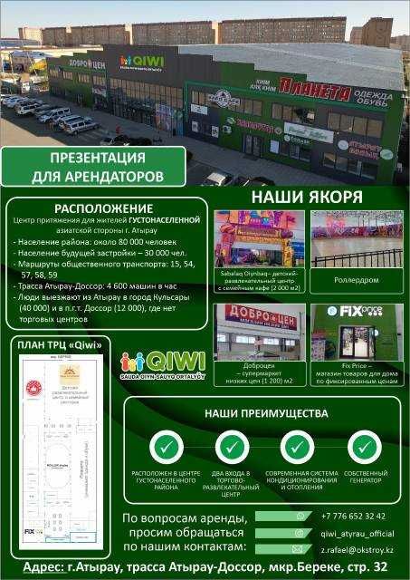 Сдаётся в аренду коммерческое помещение в ТРЦ Qiwi