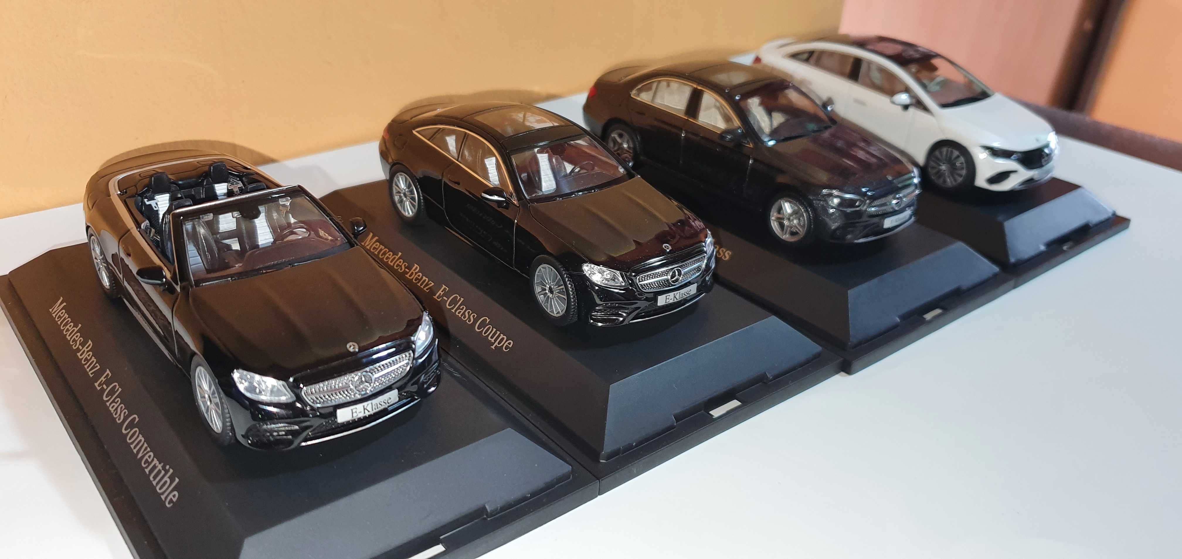 Set 4 Machete 1:43 Mercedes-Benz E-Class Sedan, Coupe, Cabrio, EQE