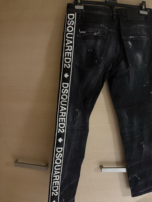 Dsquared2 side-stripe logo skater jeans