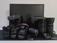 Aparat foto DSLR Canon Rebel XSI (450D) + obiective si accesorii