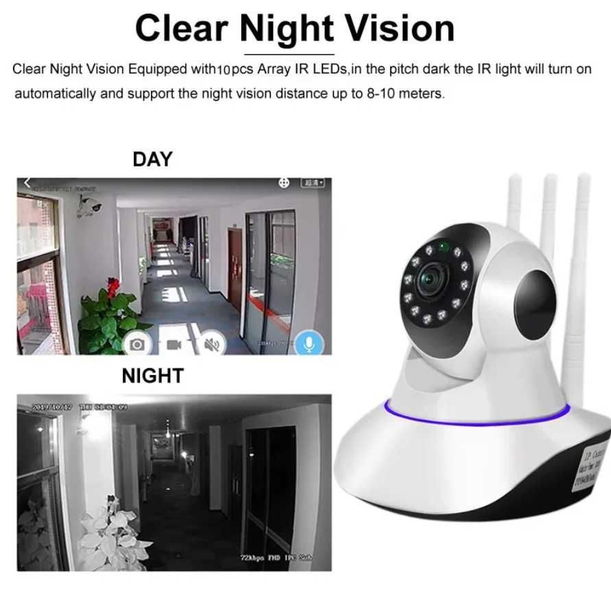 Camera supraveghere VisioN conexiune WiFi,night vision,pachet 2 bucati