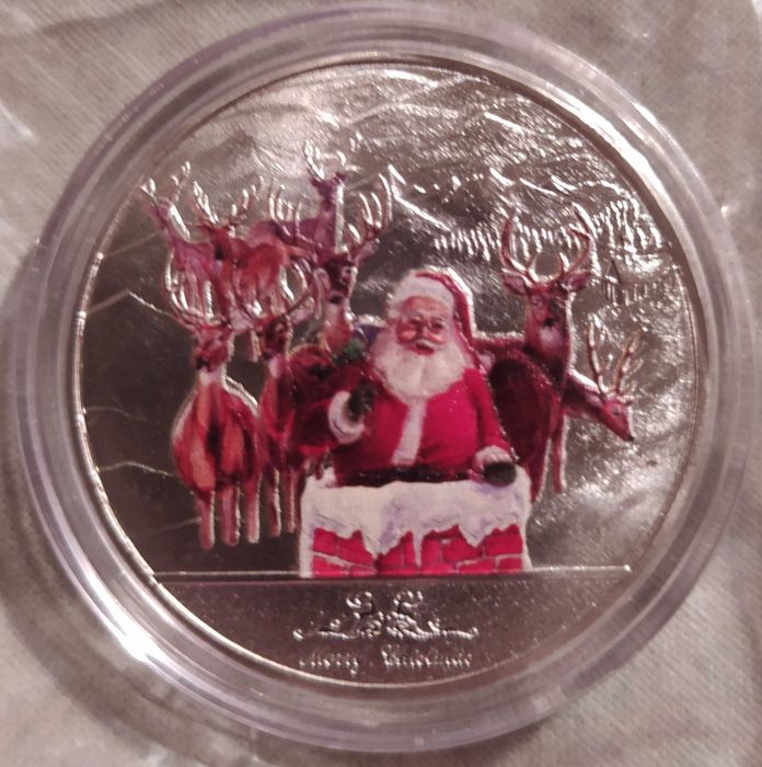 Коледно - новогодишен плакет в защитна капсула .