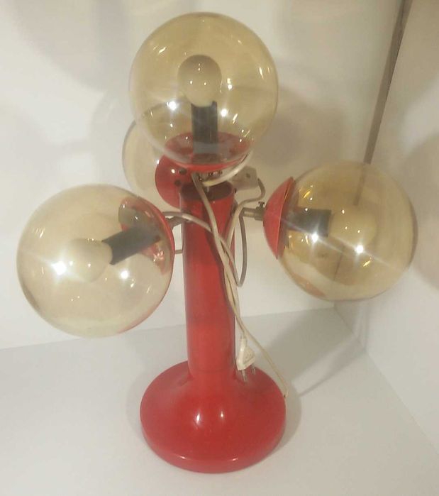 Ретро чеверна настолна лампа с 4 крушки VEB EGEM Halberstadt space age