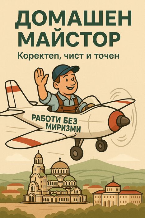 Домашен майстор – Работи без миризми, винаги използва калцуни.