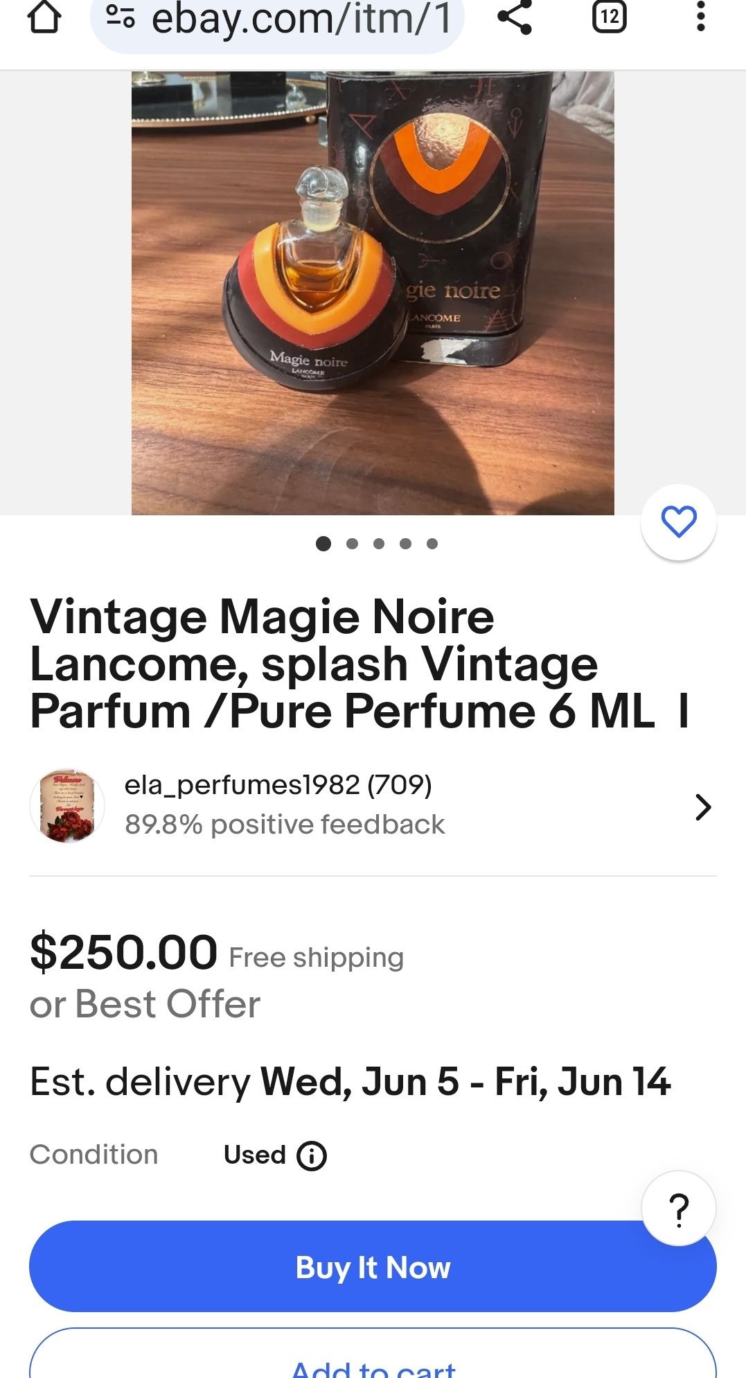 Parfum Extrait Lancome Magie Noire 50 ml vintage anii '80 rar
