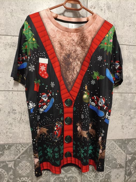 Tricou amuzant tematica de Crăciun pentru bărbați XL nou