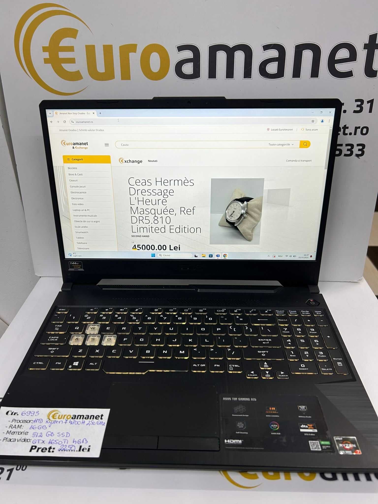 Laptop Gaming ASUS TUF A15 FA506II cu procesor AMD Ryzen(TM) 7 -N-