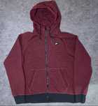Hanorac Nike original cu fermoar – marimea S, rosu melanj, stil sport