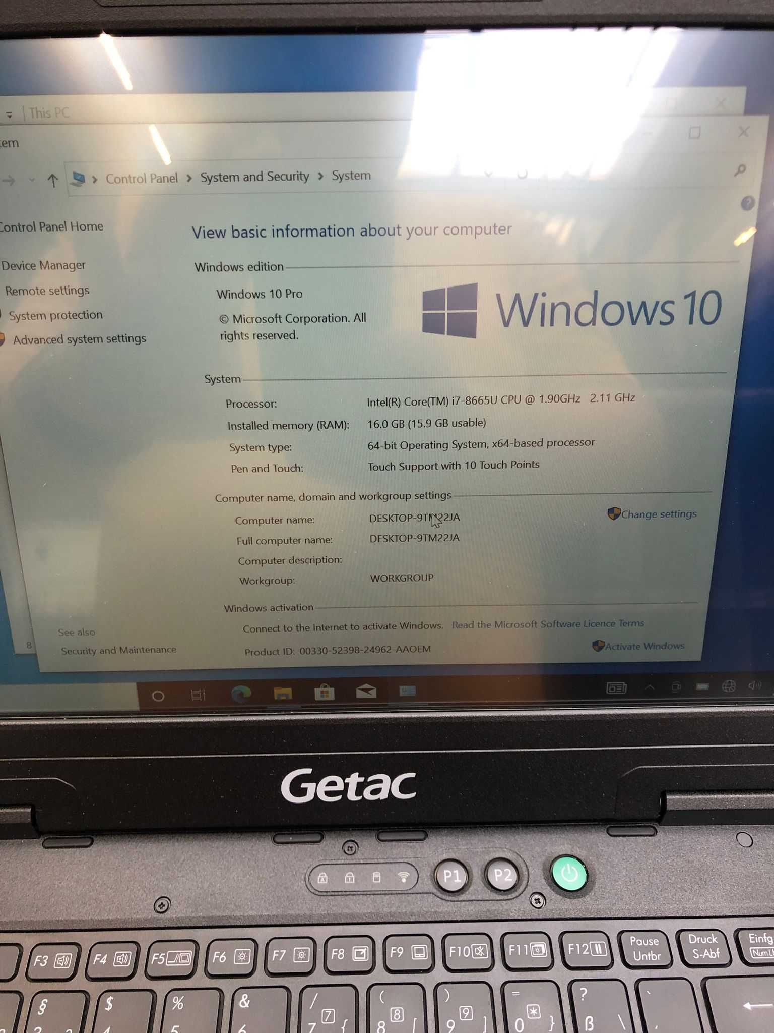 GETAC S410 G3  I7-8665U-16GB RAM-1 TB SSD